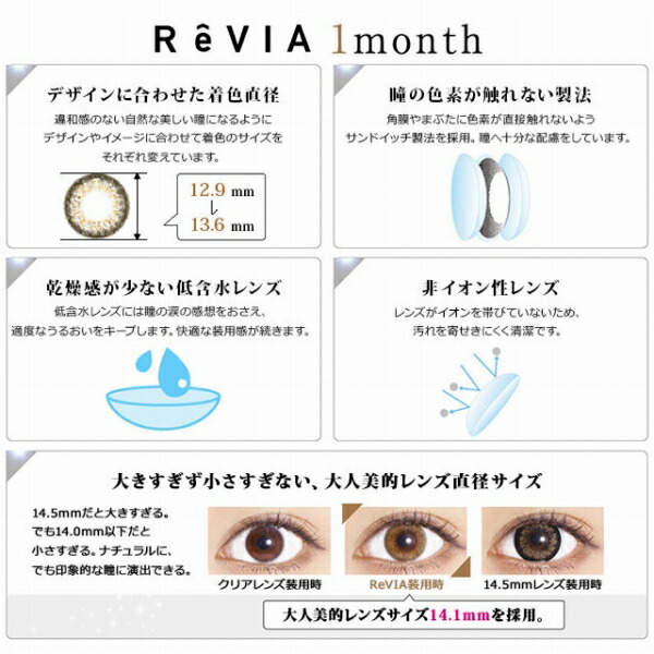 楽天市場 Revia 1month Color レヴィア ワンマンス カラー 度なし 2枚入 1箱 ローラ Rola カラコン カラーコンタクト カラーコンタクトレンズ 度なし コンタクトレンズ 1ヶ月用 1ヶ月 1か月 コンタクト ワンマンス 1month マンスリー ネコポス専用 取寄せ