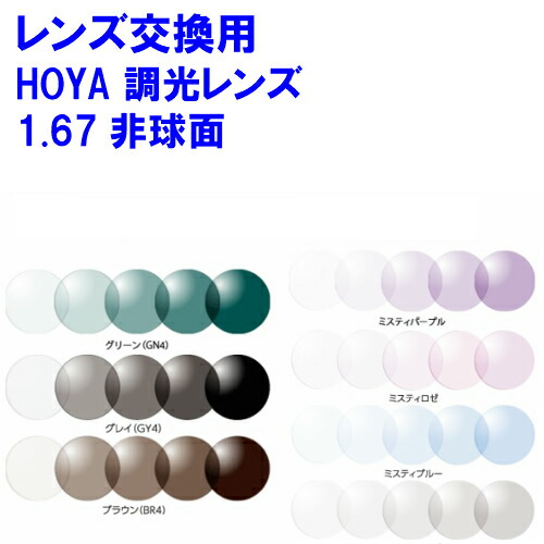 ニュールックス167センシティ2・サンテック 調光レンズ 可視光調光 HOYA ホヤ 非球面レンズ 1.67 メガネ レンズ交換用 2枚1組 1本分 他店購入フレームOK