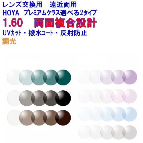 ウェルナ160センシティ2 サンテック 調光レンズ 可視光調光 Wellna HOYA ホヤ 遠近両用レンズ 両面複合設計 1.60 メガネ レンズ交換用 2枚1組 1本分 他店購入フレームOK