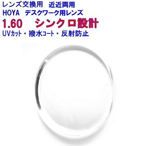 シンクロデスク160　HOYA　ホヤ　近近両用　近々用　デスクワーク用　1.60　両面設計　メガネ　レンズ交換用　2枚1組　1本分　他店購入フレームOK