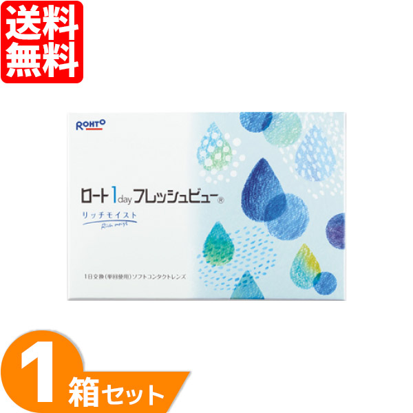 【全品ポイント2倍以上】ロート ワンデーフレッシュビューリッチモイスト 1箱 (90枚入り) ロート 1日使い捨て コンタクトレンズ ワンデー ソフト コンタクト 1day クリアレンズ Rohto 送料無料