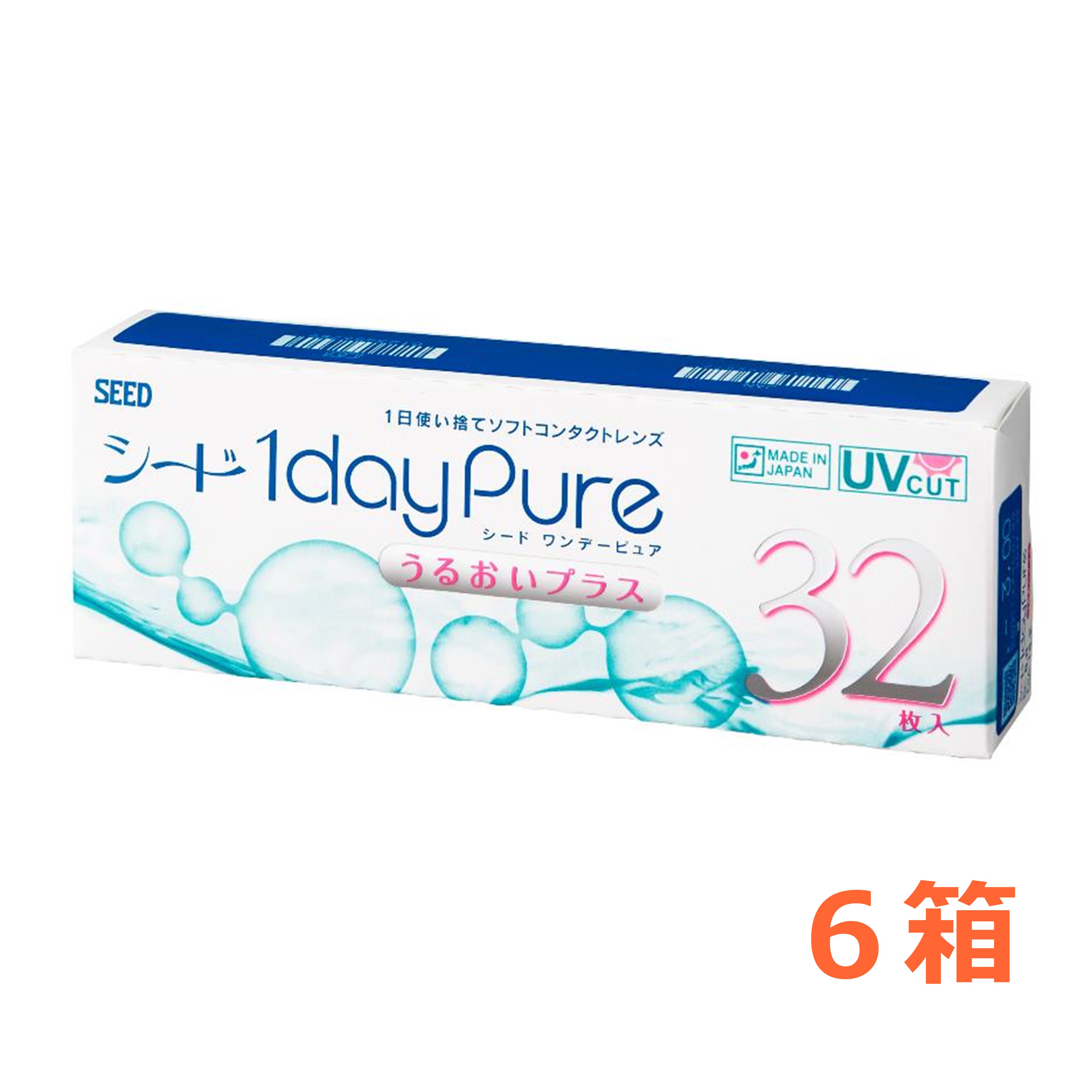 通常便なら送料無料 6箱 ワンデーピュアうるおいプラス32枚入 32枚パック × コンタクト コンタクトレンズ ソフト 1day 1日使い捨て 近視  遠視 日本製 国産 seed シード other.ro