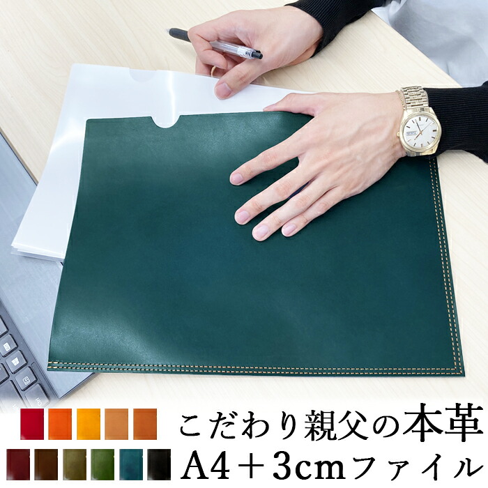 なめし革整理保存用具 A4 書きもの入れ 栃木なめし革 商行為グッズ 納める 分かりやすい A4整理保存用具 A4大きさ 整理保存用具 ステーショナリー 書きもの入れもの 文具 なめし革 牛皮 革 こだわりお父っつぁんの本革+3糎