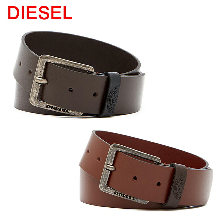 猫 DIESEL 装飾バックル レザーベルト 80/32 B-ITE Leather belt with bite buckle｜ブラック｜ウィメンズ