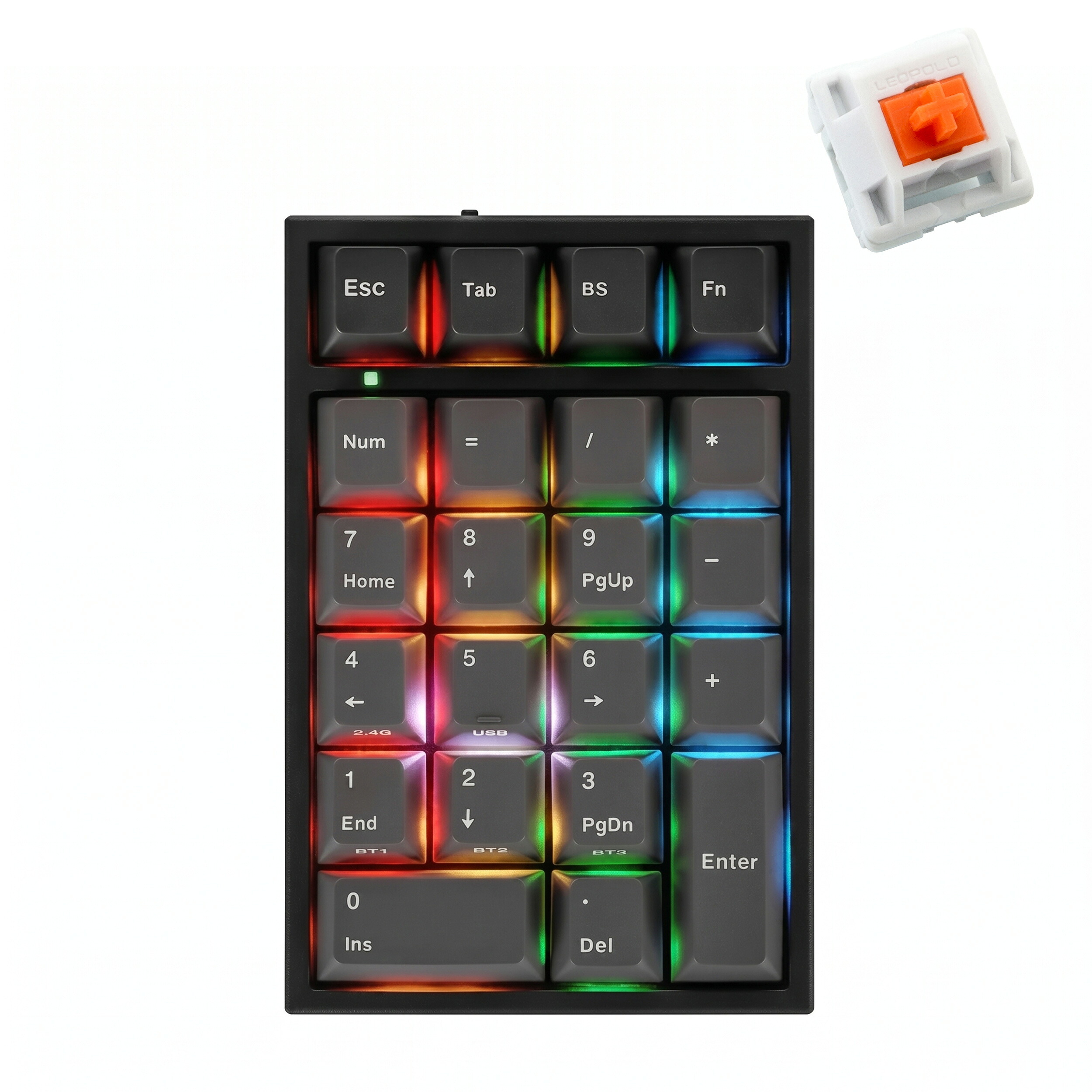 LEOPOLD レオポルド FC220TP PD ASHWHITE 力学的 テンキーパッド Bluetooth USB 2.4GHメール交換 キースイッチホットスワップ マルチペアリング 技適相応う 22足がかり QMK VIA相応う LEOPOLD直線的取り替えっこ