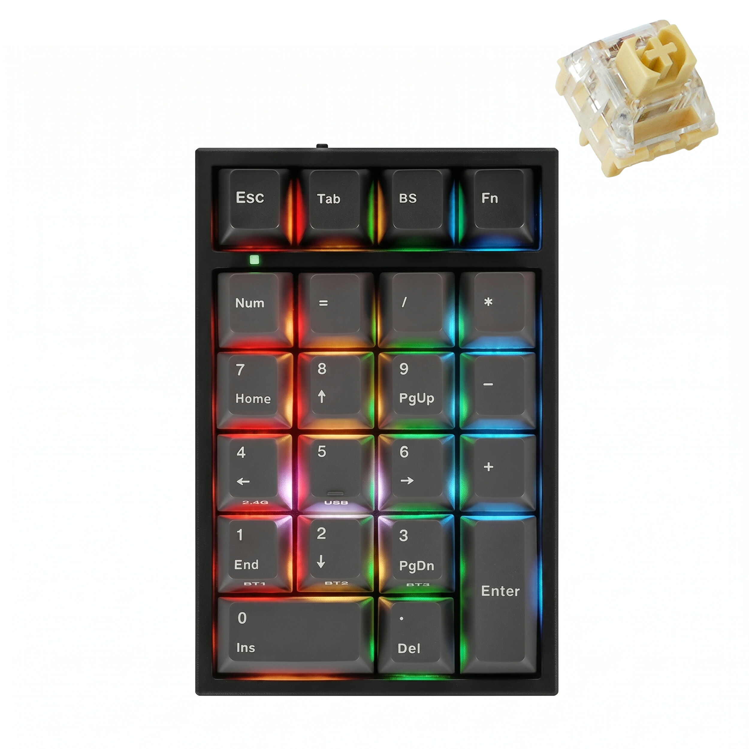 LEOPOLD レオポルド FC220TP PD ASHWHITE 力学的 テンキーパッド Bluetooth USB 2.4GHメール交換 キースイッチホットスワップ マルチペアリング 技適相応う 22足がかり QMK VIA相応う Kailh Midnight Pro サイレントタクタイルスイッチ
