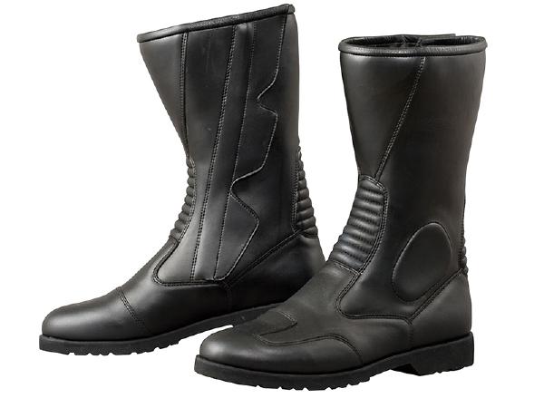 7月26日AM1時59分までお買物マラソン!エントリーと買い回りで最大ポイント15倍!!　KOMINE （コミネ） 520 サイドジッパーワイドブーツ Black 24.5cm｜バイク用品のレオタニモト