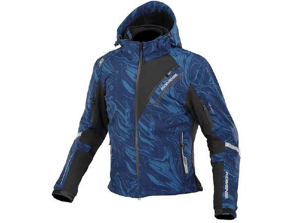 お買物マラソン!4月17日AM9時59分まで!エントリーと買い回りでポイント最大15倍!!　KOMINE （コミネ） JK-579 プロテクトソフトシェルウインターパーカ[イフ] NavyMarble WM