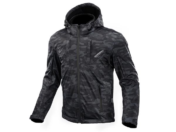 7月26日AM1時59分までお買物マラソン!エントリーと買い回りで最大ポイント15倍!!　KOMINE （コミネ） JK-602 プロテクトソフトシェルシステムパーカ NeoBlackCamo WM｜バイク用品のレオタニモト