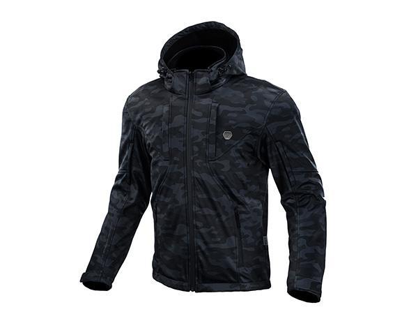 7月26日AM1時59分までお買物マラソン!エントリーと買い回りで最大ポイント15倍!! KOMINE (コミネ) JK-6022 プロテクトソフトシェルシステムパーカ Black Camo L|バイク用品のレオタニモト