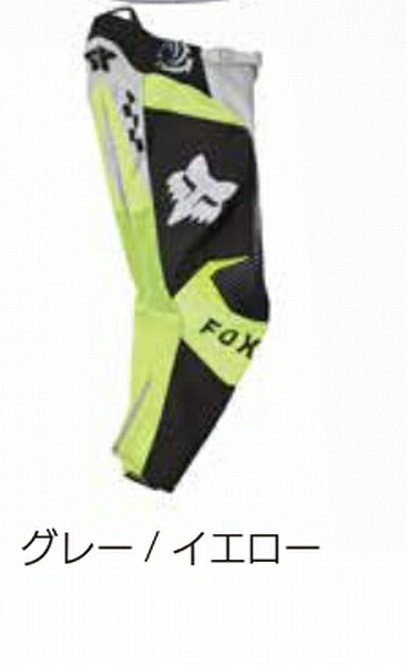 7月26日AM1時59分までお買物マラソン!エントリーと買い回りで最大ポイント15倍!!　2026 Fox （フォックス） 180パンツ ユース コレクト GRY/YEL D9172 22｜バイク用品のレオタニモト 14,133円