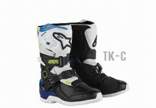 4月10日AM1時59分までお買物マラソン!エントリーと買い回りでポイント最大10倍!　Alpinestars （アルパインスターズ） （オフロード） TECH3S KIDS WHT/BLK/E-BLU 1 (21.0cm) C1287