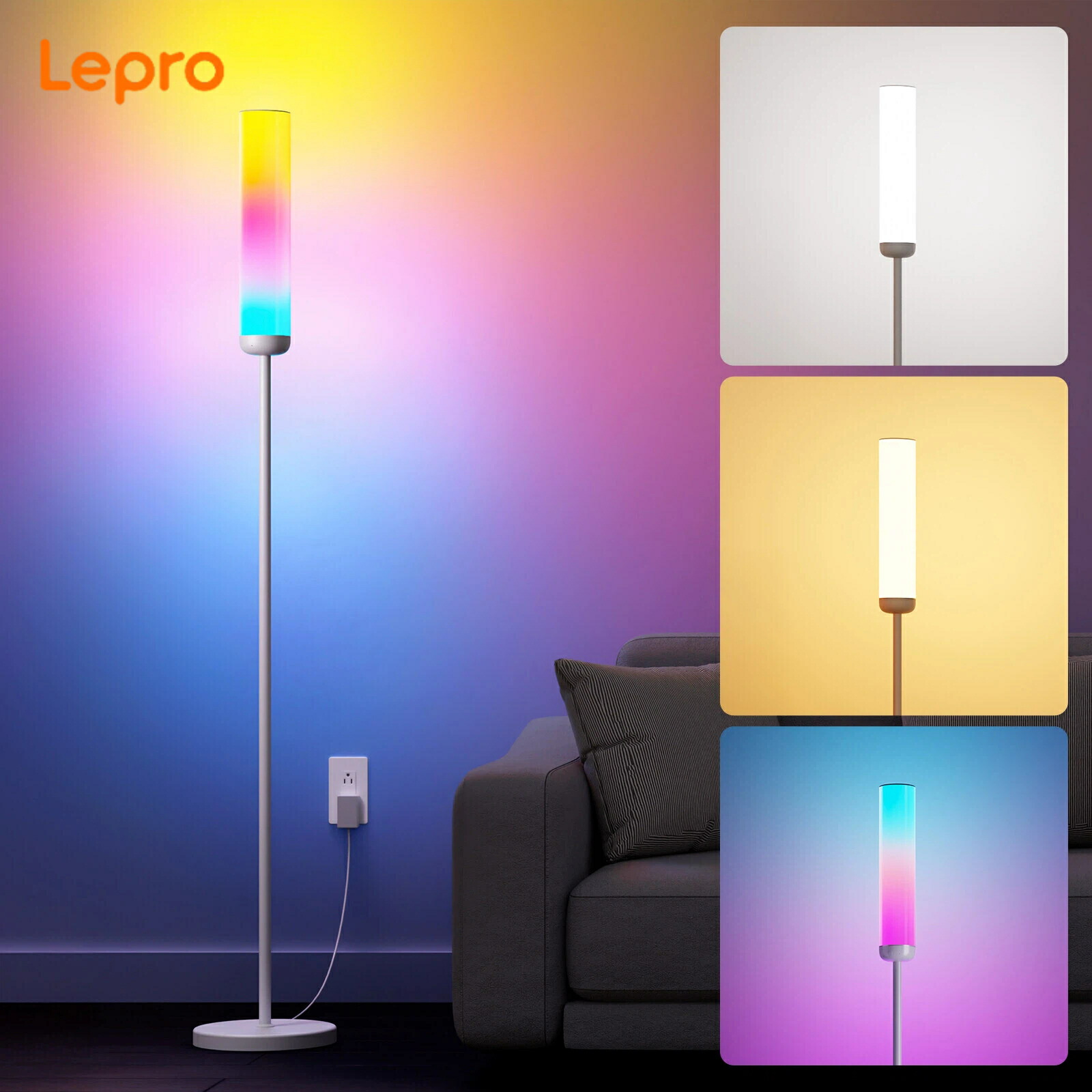 【15%OFFクーポン配布中】【2年保証】Lepro O1 AI フロアライトスタンドライトフロア 2300lm高輝度【Alexa対応/調光調色/1600万色/虹色/音楽同期/音声操作/BlueTooth&Wi-Fi/Google Home】間接照明おしゃれライト照明スタンドライトクリスマス AI照明デザイナー