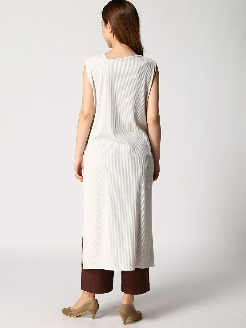 楽天市場 Rakuten Fashion K アシメネックリブnsop Lepsim レプシィム ワンピース ノースリーブワンピース ホワイト グレー 送料無料 Lepsim レプシィム