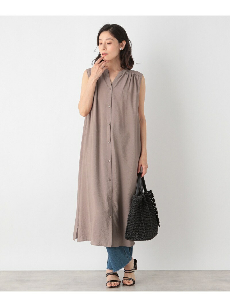 マエアキギャザーop Lepsim レプシィム ワンピース ノースリーブワンピース ブラック グリーン ブラウン 送料無料 Rakuten Fashion Dwellingplaceint Org