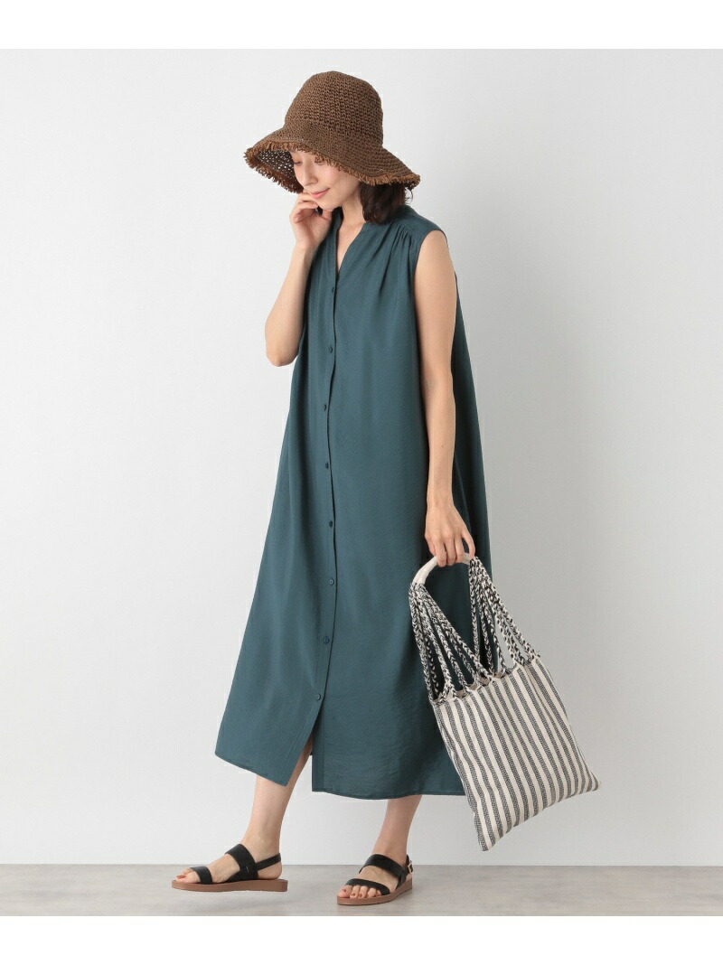マエアキギャザーop Lepsim レプシィム ワンピース ノースリーブワンピース ブラック グリーン ブラウン 送料無料 Rakuten Fashion Dwellingplaceint Org