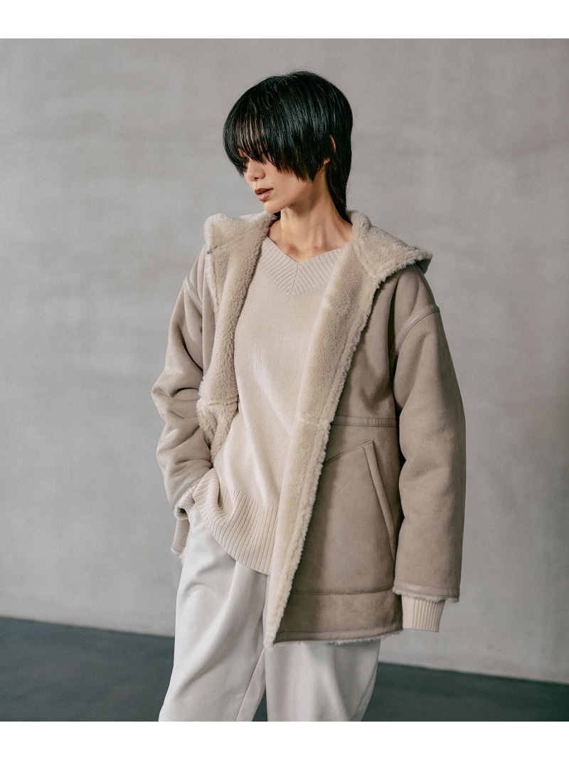 【SALE／30%OFF】リバーシブルムートンボアポンチョコート LEPSIM レプシィム ジャケット・アウター ポンチョ グレー ブラック【RBA_E】【送料無料】[ Fashion] 5,959円