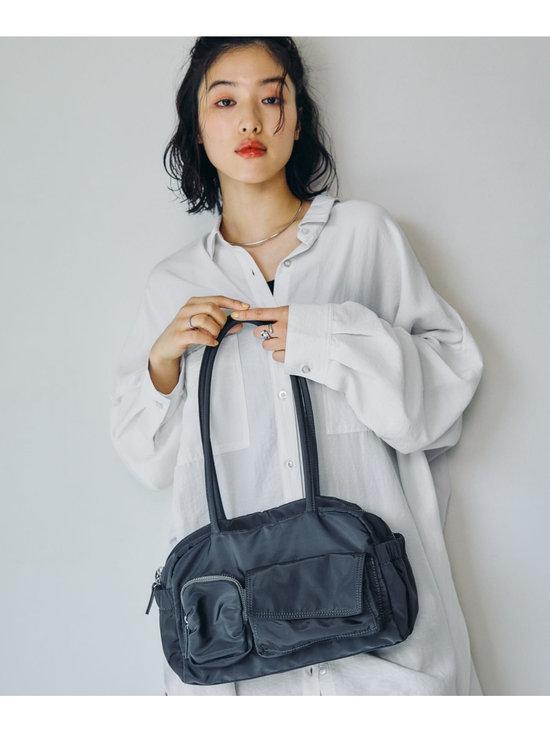 撥水ポケットボストン LEPSIM レプシィム バッグ ショルダーバッグ グレー ホワイト ブラック【送料無料】[ Fashion]