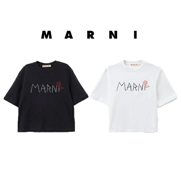 MARNI マルニ　サークルブランドロゴ半袖Tシャツカットソー セール】MARNI(マルニ)Kids & Junior サークルブランドロゴ半袖T