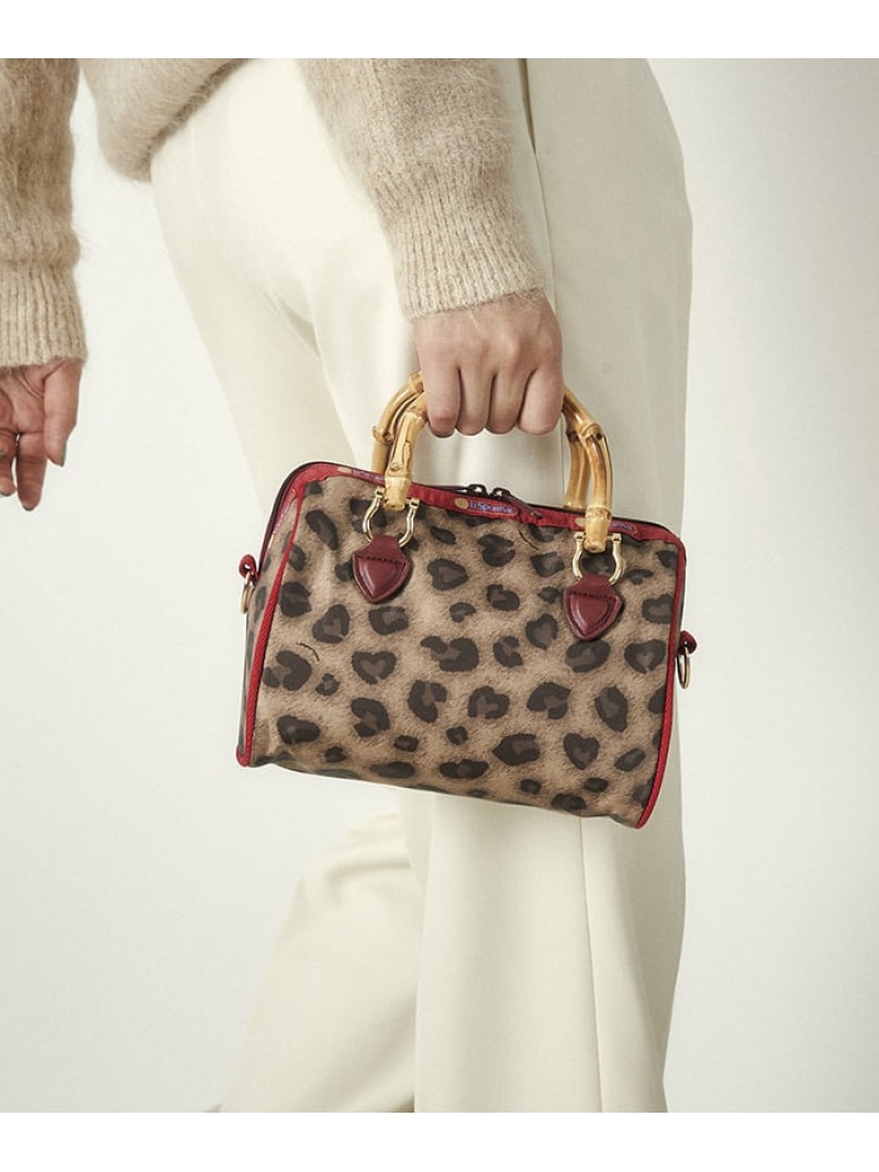 ✨ベルト柄が素敵✨❤️Lesportsac❤️鍵付きボストン バッグ