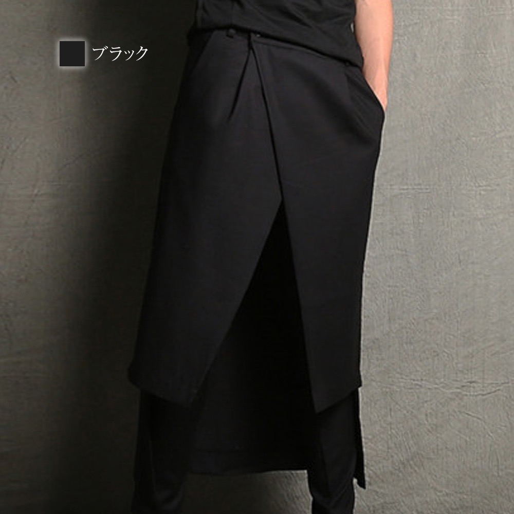 【＼クーポン利用で20%OFF!／】 ストレートパンツ メンズ エプロン風スカートパンツ あったか セール 夏 秋 コーデュロイ おすすめ ワイドパンツ きれいめ フレアパンツ ズボン ブランド 裏地 ストレッチ ルーズフィット 9分丈 黒 センタープレス 冬 ゆったり｜Coat Classic（コートクラシック）