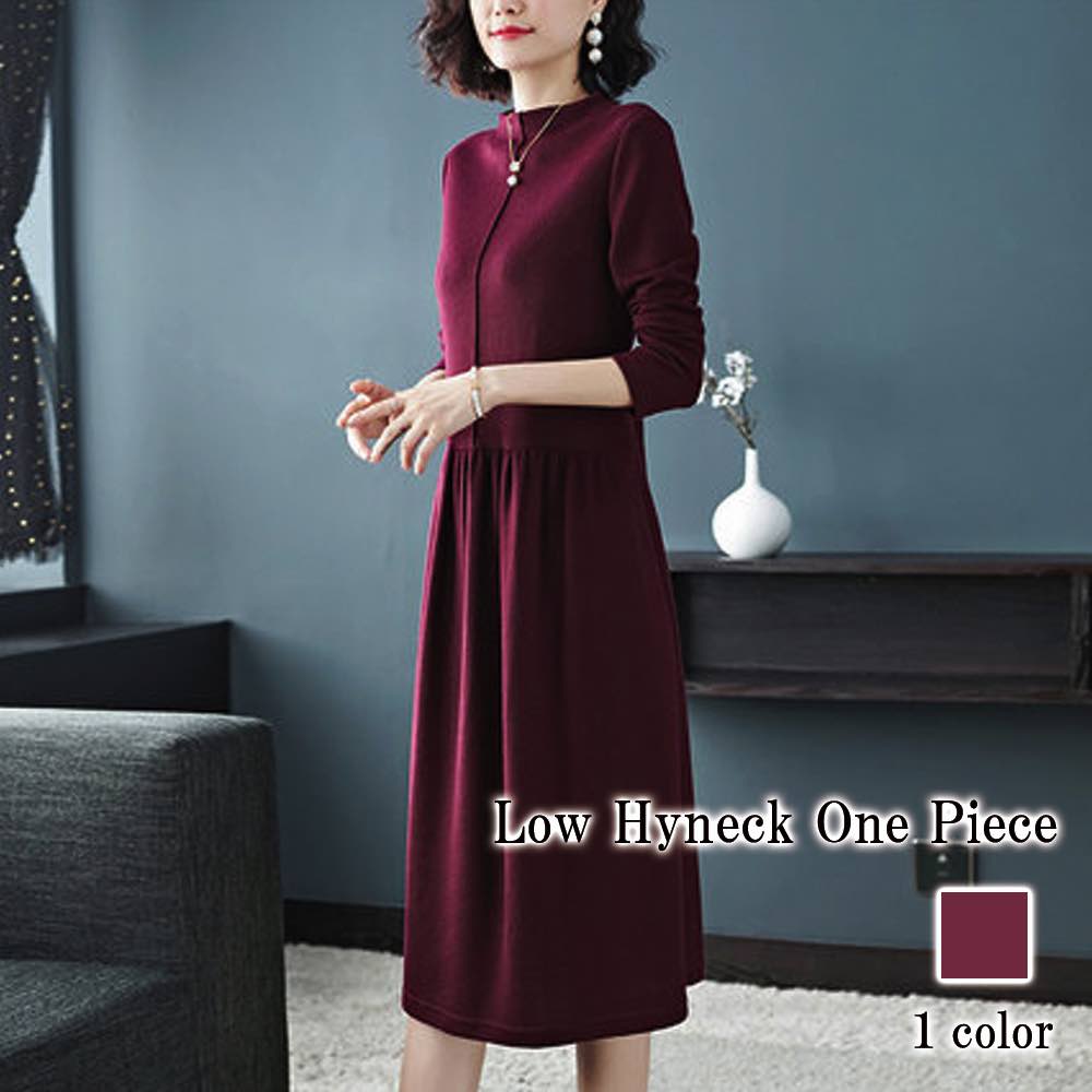 楽天市場】ワンピース レディース ローハイネックワンピース 前