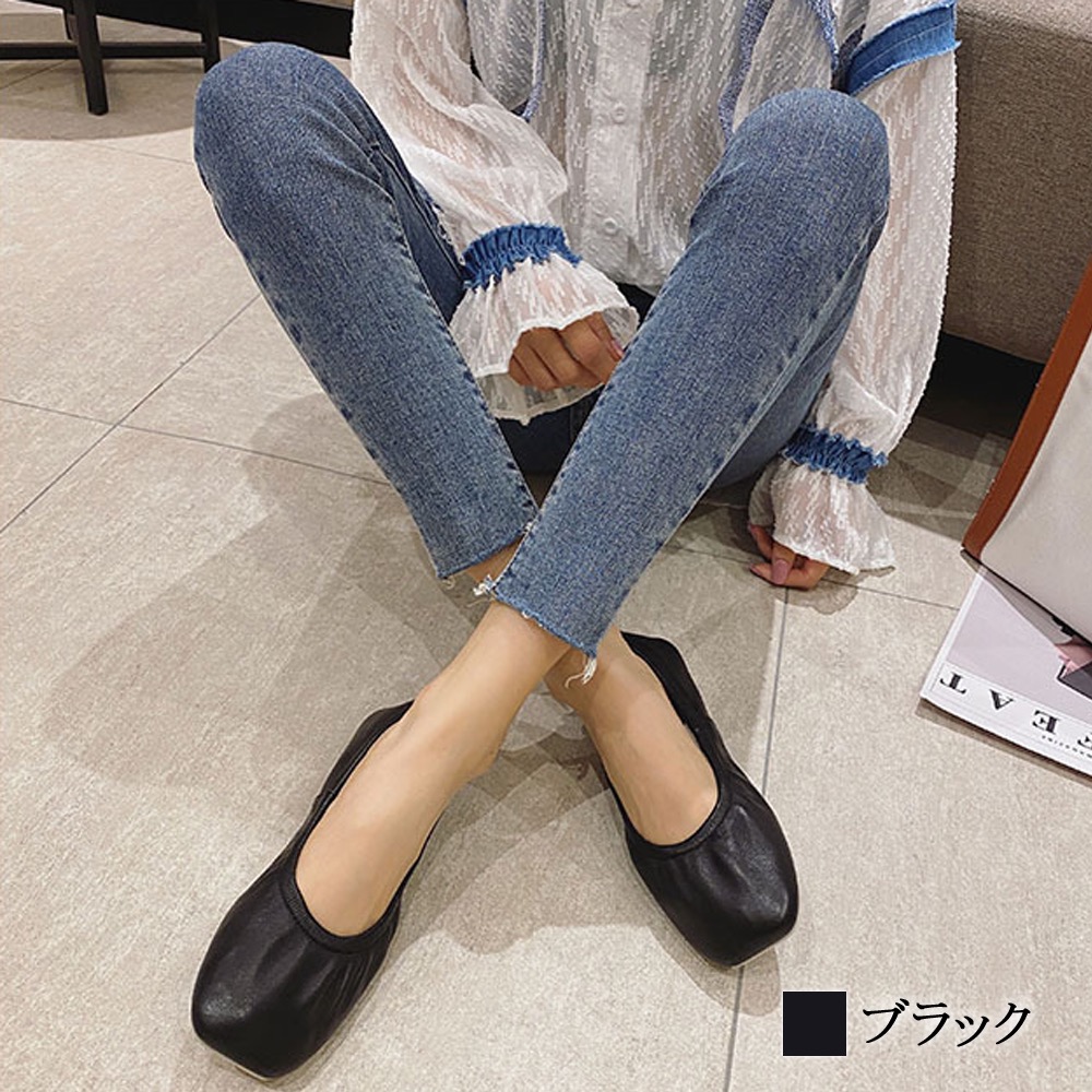 【＼クーポン利用で20%OFF!／】 パンプス レディース シャーリングフラットシューズ レザー 本革 黒 人気 痛くない ブランド 疲れない 黒パンプス 秋 靴 おしゃれ 冬 結婚式 ブーツ 幅広 歩きやすい 革 ストラップ シューズ 靴下 大きいサイズ 洗える 春