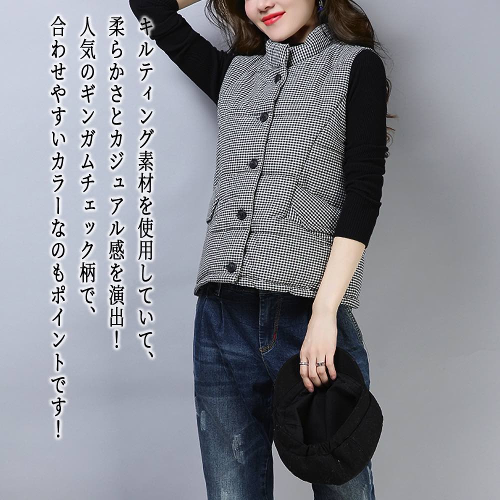 【＼クーポン利用で20%OFF!／】 ベスト レディース キルティングベストジャケット シニア おしゃれ スポーツ 可愛い ウール キルト ブランド 秋 お年寄り 中綿 フリース ダウン ニット 羽毛 インナー 厚手 アーガイル 部屋着 黒 襟なし 人気 春 前開き キルティング 冬