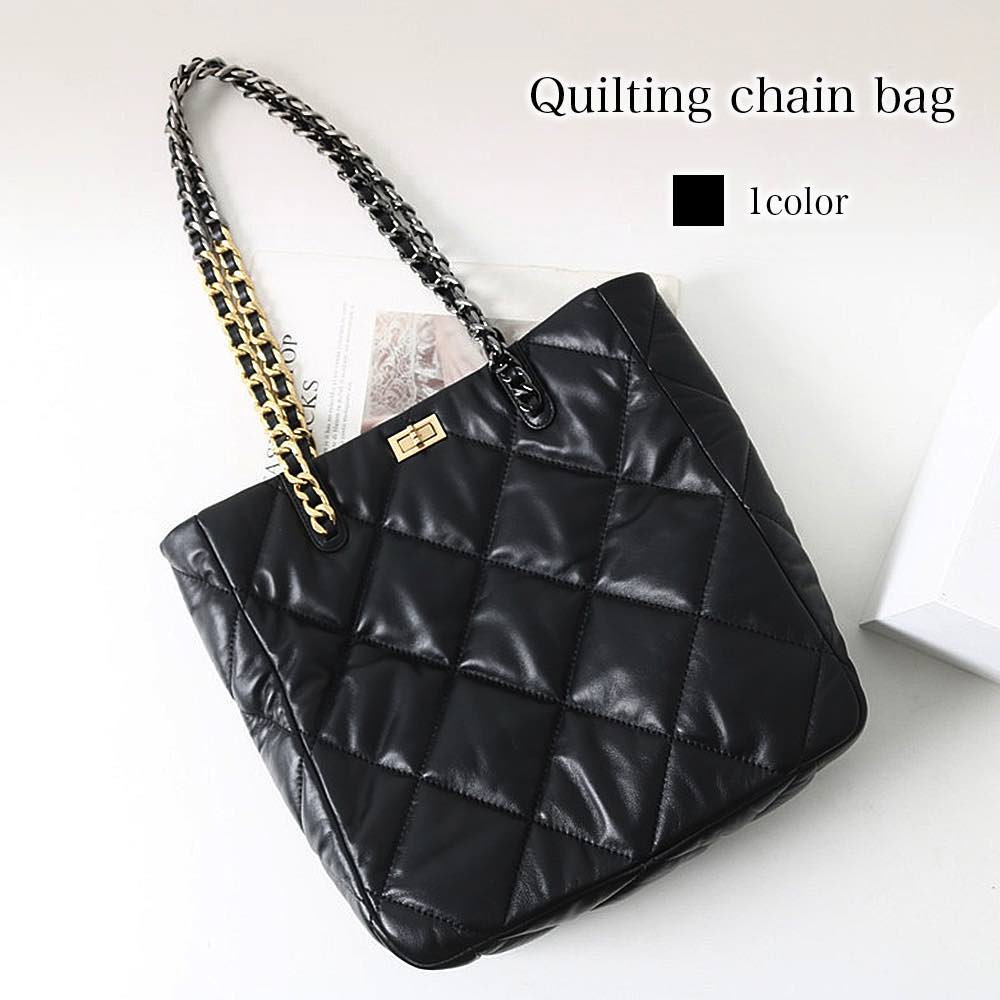 楽天市場】トートバッグ レディース キルティングチェーンバッグ