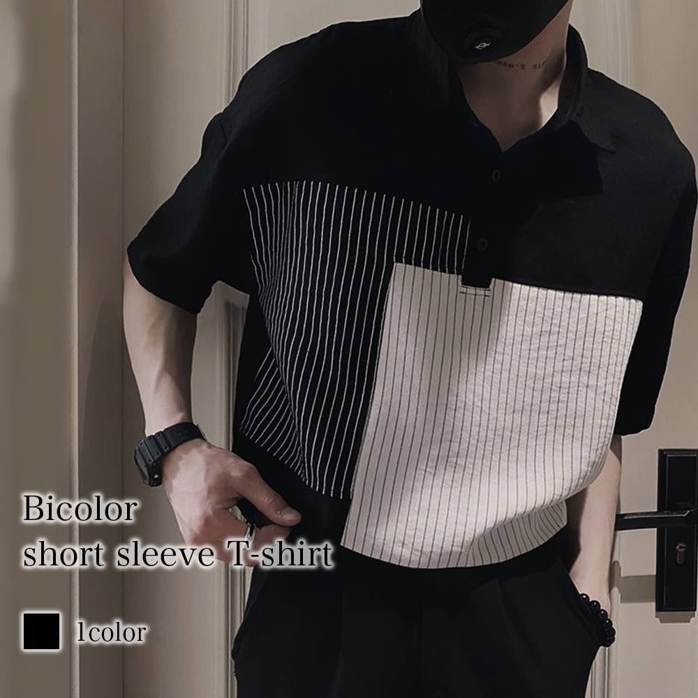 シャツ メンズ バイカラー半袖Tシャツ 半袖 ドルマン ゴルフ 肌着 カジュアル 襟付き ロング 黒 夏 春 涼しい 薄手 大きいサイズ オフィス フランネル おもしろ ビジネス ノーカラー 派手 コーデ インナー ブランド 七分袖 Tシャツ ネルシャツ オシャレ おしゃれ