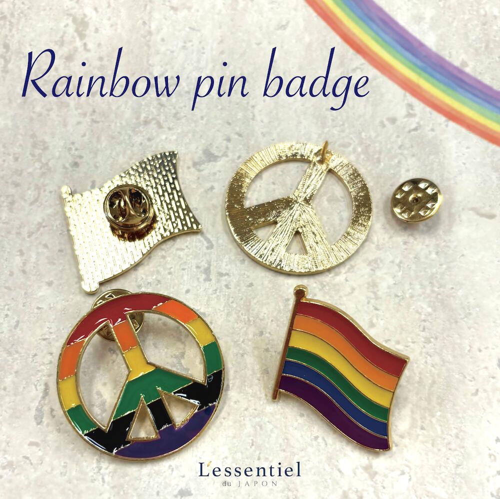 楽天市場】レインボー ピンバッジ ピンズ おしゃれ かわいい 虹