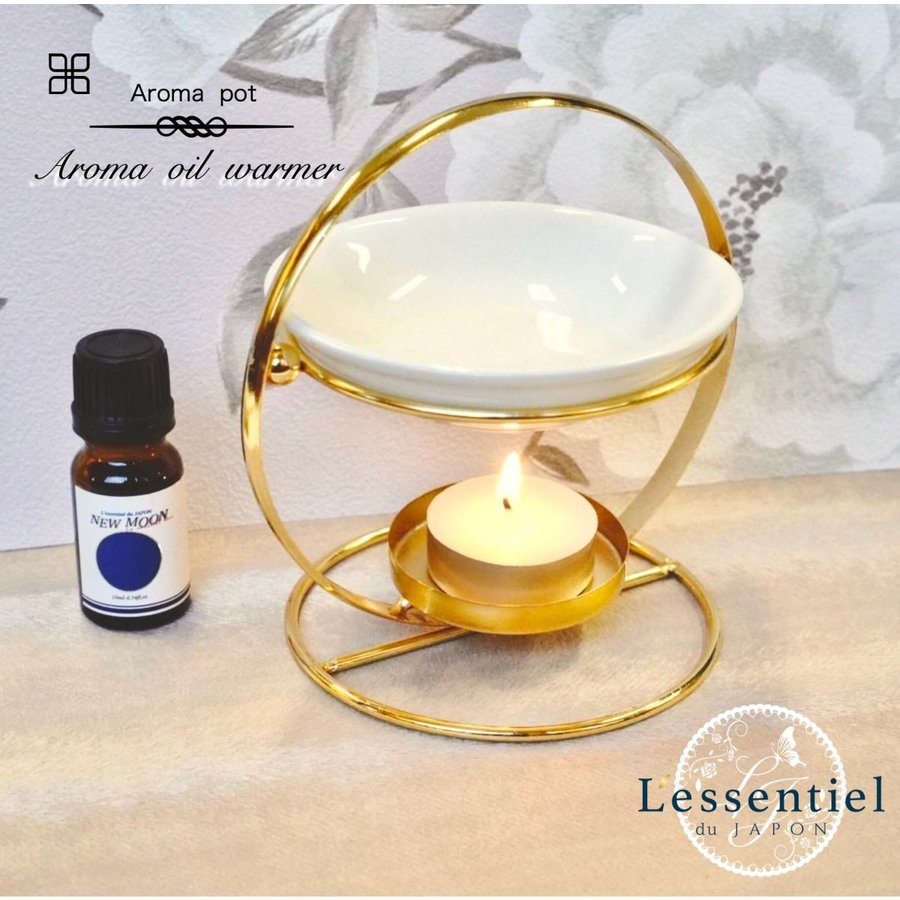 楽天市場】【アロマオイルウォーマー】クロス ゴールド ポット
