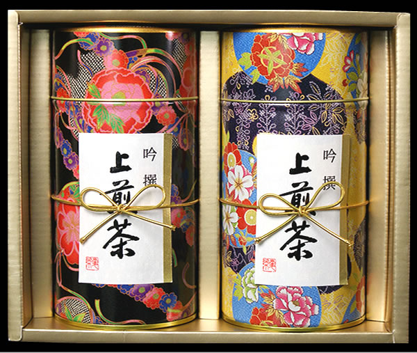 【お茶　ギフト】静岡上煎茶詰め合わせギフト かぶせ 深蒸茶120ｇ&times;２本 お歳暮 日本茶 緑茶 煎茶 ギフト お茶 ギフト 贈物 おしゃれ 缶 敬老の日　05P03Sep16