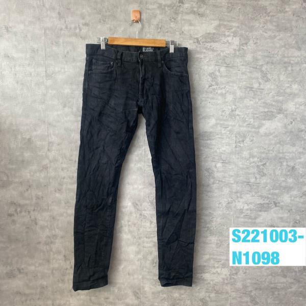 【楽天市場】【中古】UNIQLO JEANS ブラック ジップフライ デニムジーンズパンツ 31×32 実寸W33in RN139864 ...