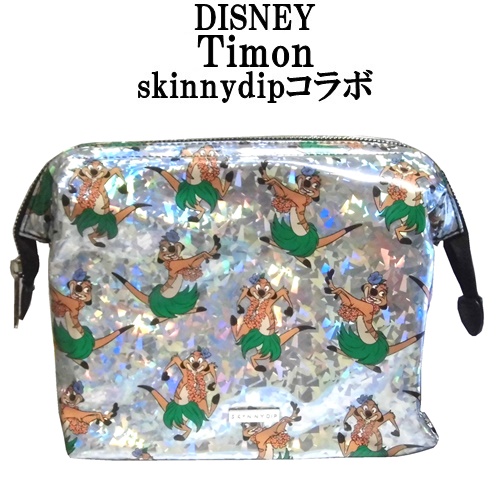 楽天市場 Disney ディズニーコラボ ティモン メイクアップバッグ Skinnydipコラボ メイク 化粧ポーチ キラキラ ホログラム ファスナー キャラクター マチ付き Timon Wash Bag スキニーディップ 大きめ ディズニーランド グッズ かわいい アニメ コラボ 海外ブランド