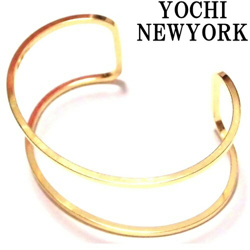 Yochi Newyork ヨキニューヨーク バングル ゴールド ゴールドバングル ゴールドブレスレット バングル太め 18金 ワイド レディース C型 バングルペア 軽い シンプルでかっこいいバングル 幅広い 海外ブランド ニューヨークジュエリー 幅広 太めバングル 真鍮 定価の