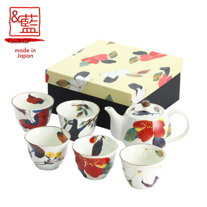 &藍 花かいろう 5客ポット茶器 | ポット 急須 土瓶 紅茶 湯呑み コーヒー まったり 人気 おすすめ 食器 業務用 飲食店 カフェ うつわ 器 おしゃれ かわいい ギフト プレゼント 引き出物 誕生日 贈り物 贈答品 セラミック藍