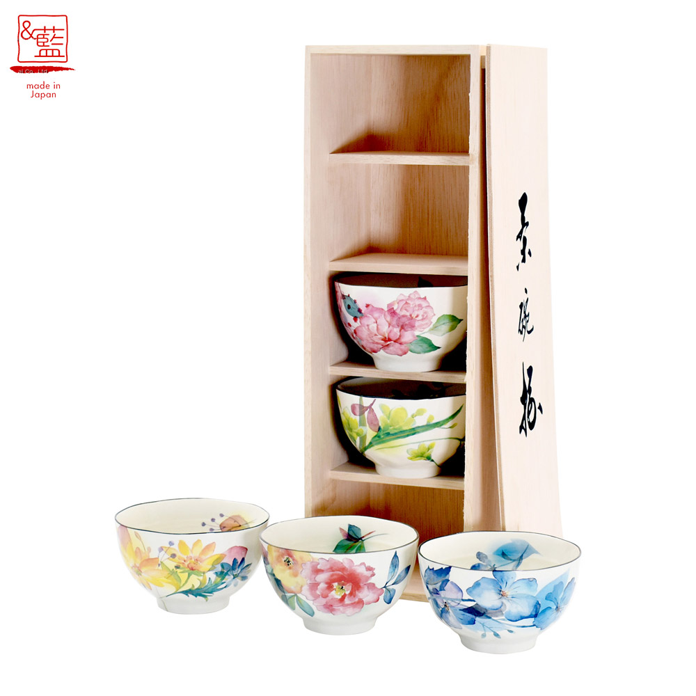 楽天市場】美濃焼 虹彩花 茶碗 5客セット | 日本製 食器 陶器飯椀 お