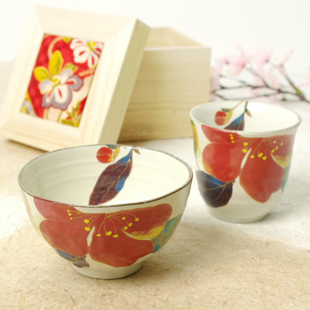 楽天市場】&藍 花かいろう 湯呑 （単品）山茶花 | おしゃれ プレゼント