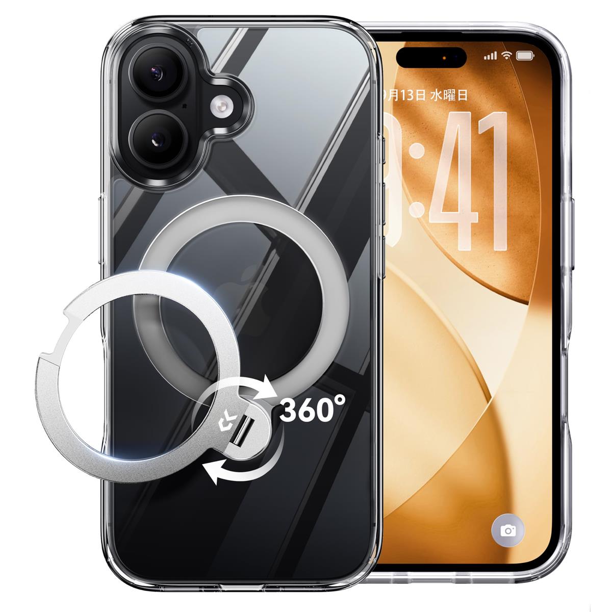 【透き通る御膳上等感・定点360°回転させる】iPhone 17 容れもの せつ然たる 耐黄変 横縦合い性 角度自在 MagSafe相応う 米軍判定基準防御すること 耐衝撃 最大限度25W手っとり早い申し受ける相応う 相応う感 さあ美大広間付き添い人 澄み切った いphone17用容れもの 6.3in「MagicStand Pro Kori」(せつ然たる) CASEKOO