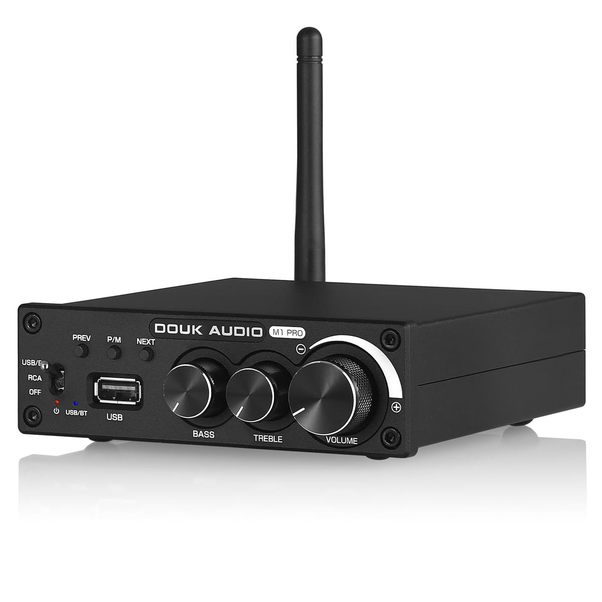 Hi-Fi パワーアンプ 320W: TDA7498E搭載 Bluetooth 5.0/USB/RCA入力 サブウーファー出力 コンパクト ホームオーディオ HIFI愛好家 2.1chシステム向け Nobsound M1PRO
