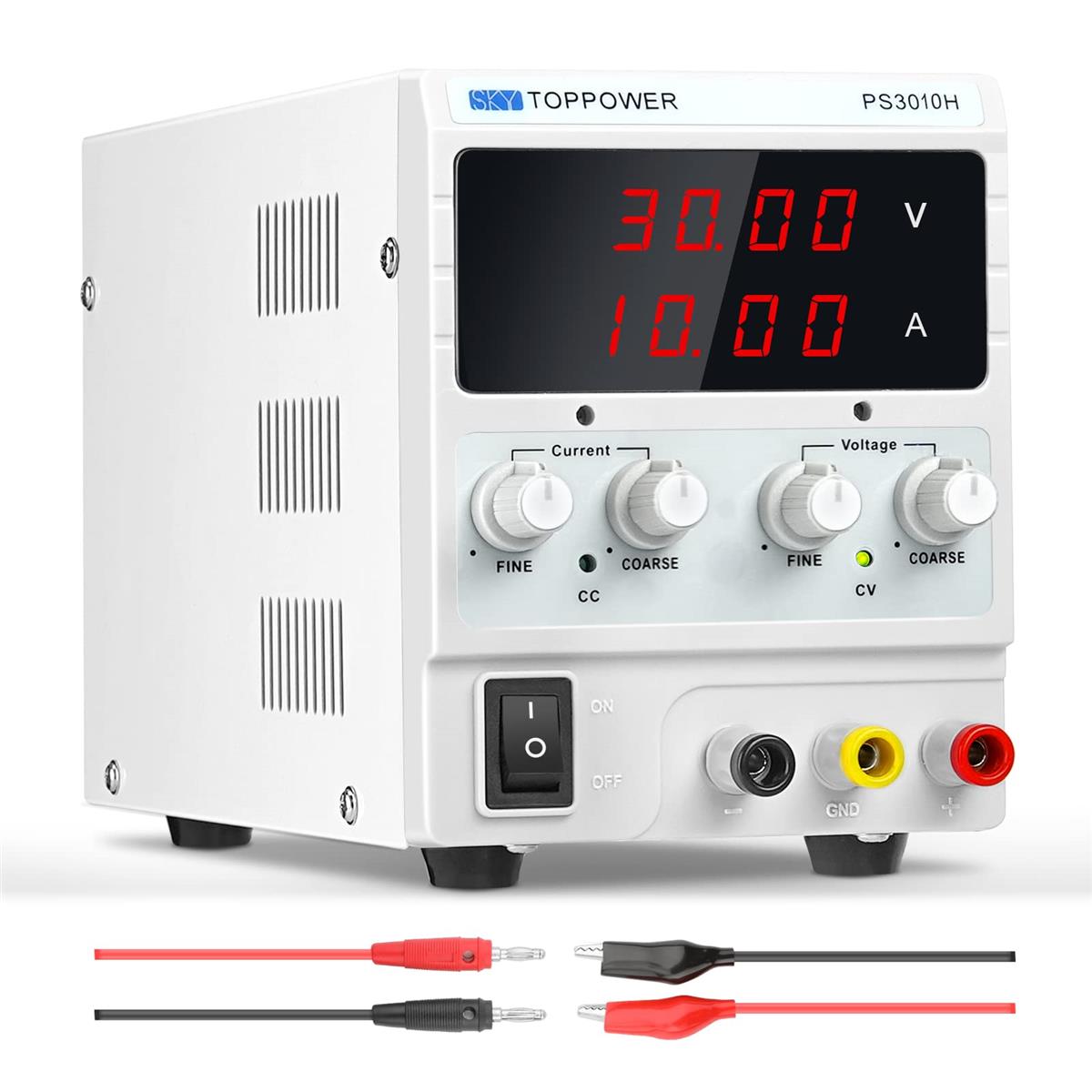 直流安定した化ワット数 30V 10A変数ワット数DCワット数設備4桁起電力電流見せびらかす 取り調べる 取りつくろう 修する 試験室用 蓄電池申し受ける エイジング DIY 灯し火抑えつける設備 スイッチングワット数,SKY TOPPOWER