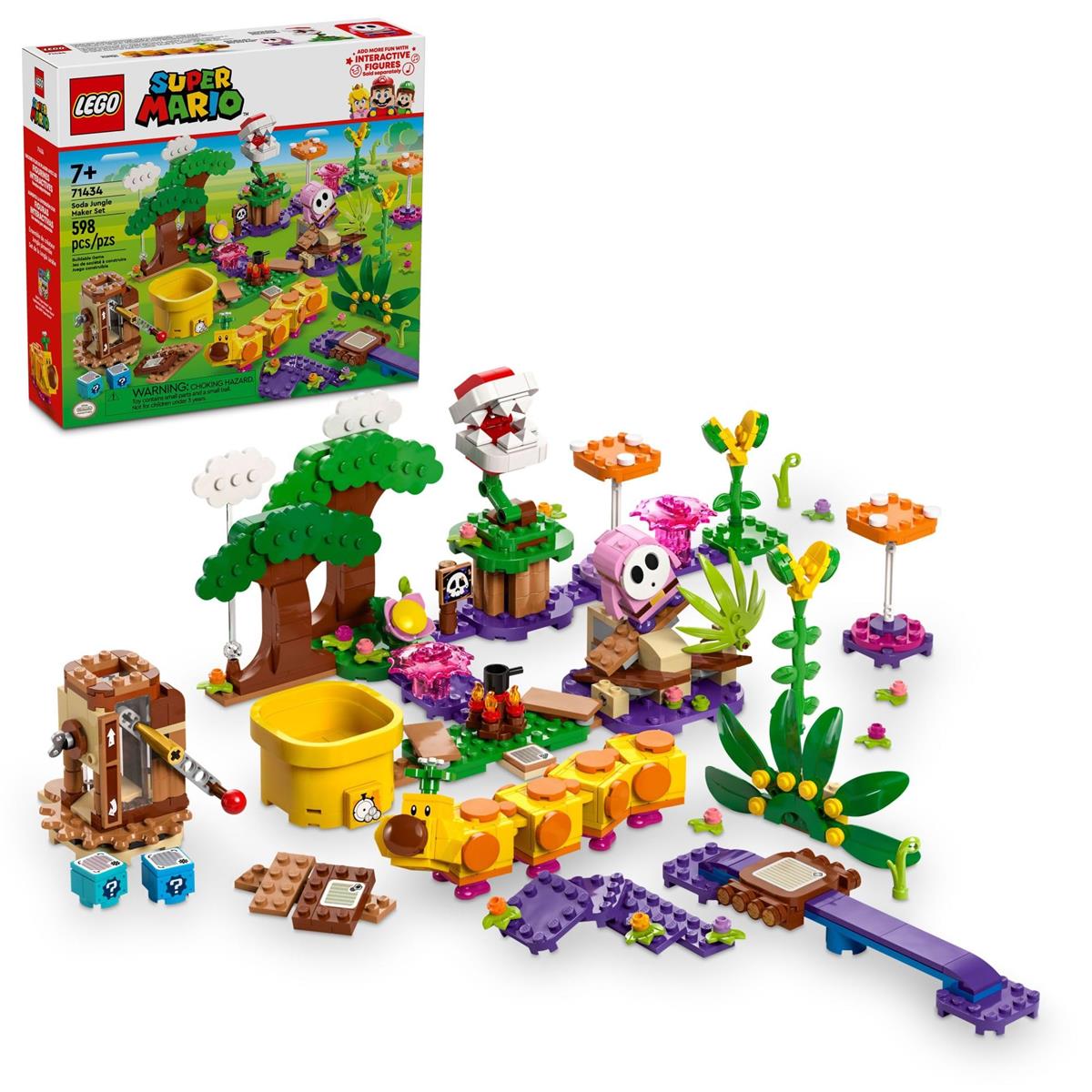 レゴ(LEGO) 百貨店マリオ 炭酸ソーダ ジャングル製造会社書き割り カスタマイズ能力のある 任天堂 生まれ落ちる日差し上げ物 マリオプレイセット ちびっ子用 さくら色のシャイガイとウィグラー ジャングルの手あそび お坊っちゃん/お嬢さん/7歳以上のゲーマー向け 71434
