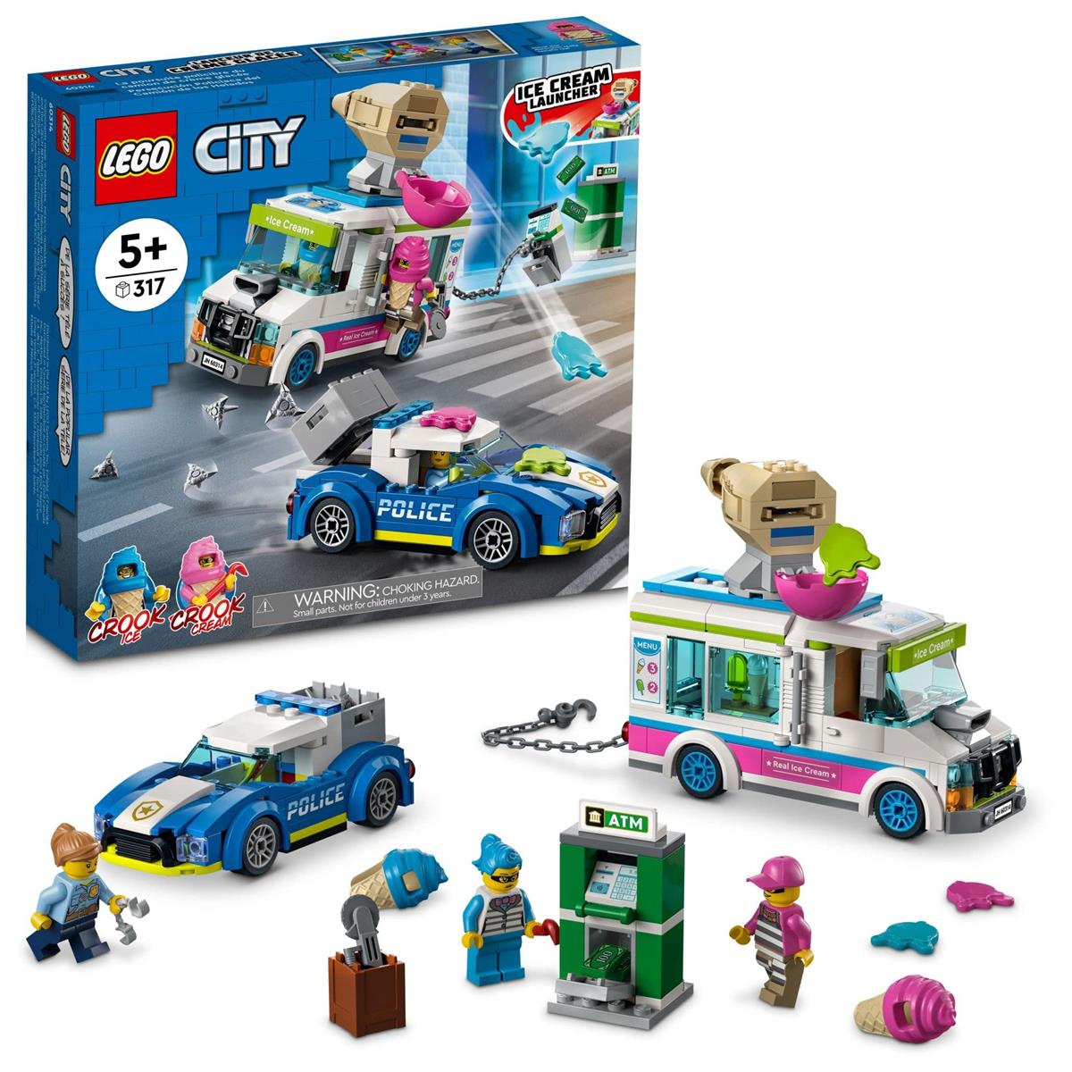 レゴ(LEGO) シティ クリーム貨物自動車を追え！ 60314 手あそび 立ちはだかる 差し上げ物 お巡りさん けいさつ 乗物 のりもの 御坊っちゃん うしろ帯 5歳以上