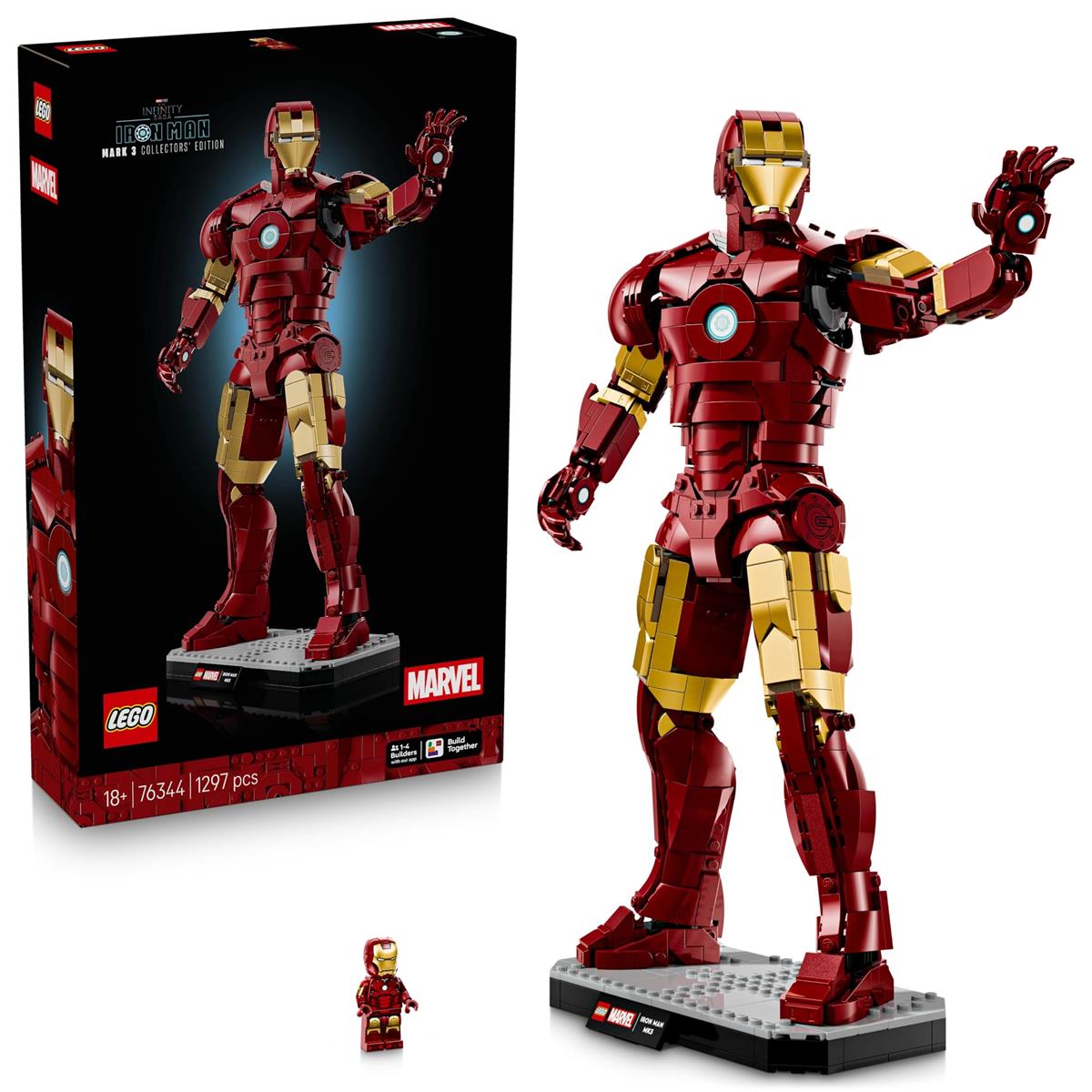 レゴ(LEGO) マーベル アイアンマン・目じるし3 コレクターズエディション 遊び道具 遊び道具 生まれ落ちる日 差し上げ物 差しつかえる 成人男性 お上さん マーベル グッズ 図形 室内装飾 オシャレ 76344