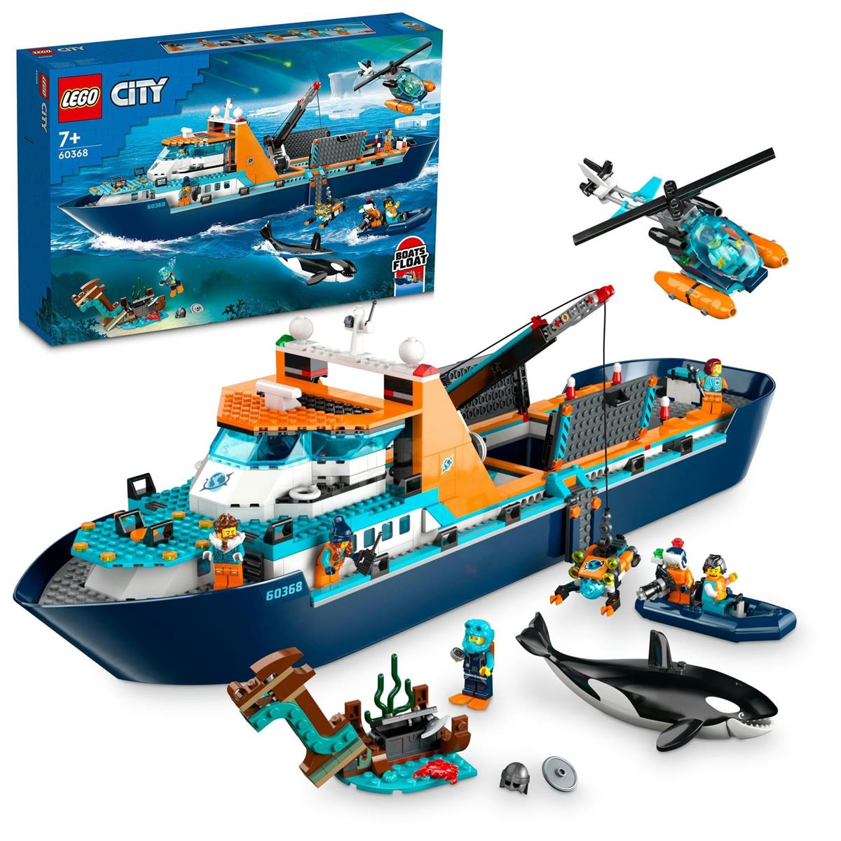 レゴ(LEGO) シティ 北極地方探し回る船 遊び道具 遊び道具 生まれ落ちる日 差し上げ物 差しつかえる お坊っちゃん 御姉さん 赤ちゃん 7歳 8歳 9歳 小学生 街づくり 車馬 車 ミニカー 60368