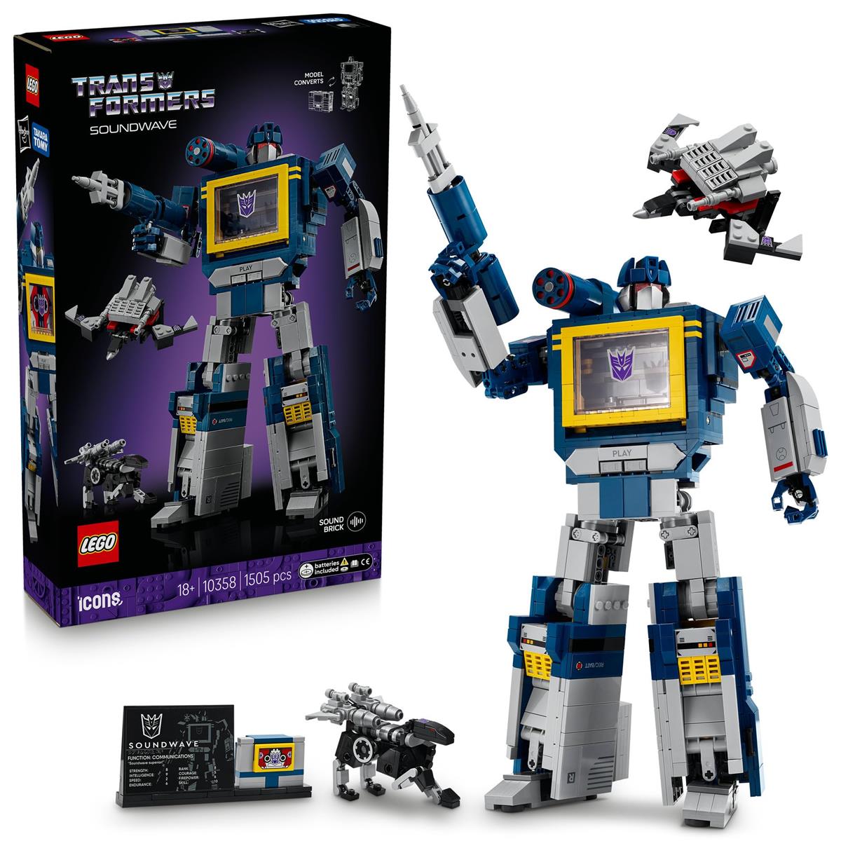 レゴ(LEGO) アイコン トランスフォーマー：サウンドウェーブ 手あそび 手あそび 生まれ落ちる日 差し上げ物 立ちはだかる 成人男性 亭主もち 車駕 車 ミニカー 力くらべ 室内装飾 オシャレ 10358