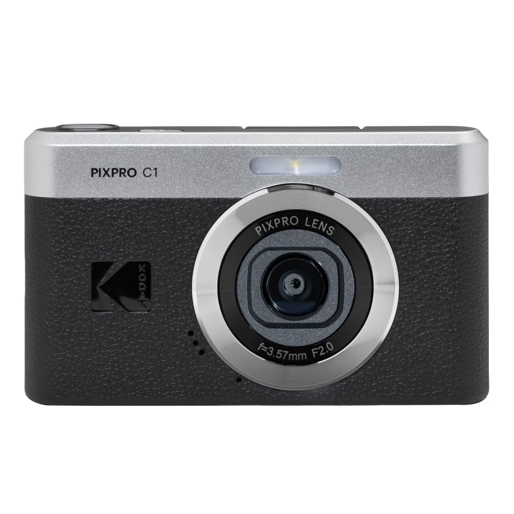 KODAK Pixpro C1 ? 超コンパクトデジタルカメラ| 13MP BSI CMOS、4倍望遠レンズ、2.8inLCD映写幕、LED閃光電球、内蔵蓄電池 ? 黒いこと