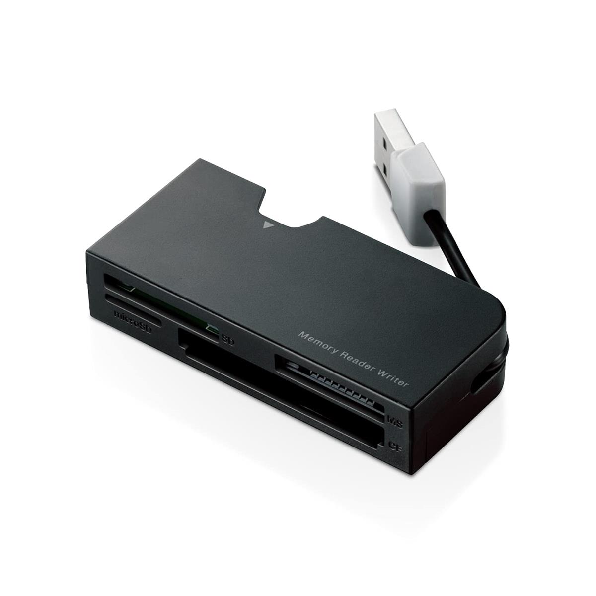 エレコム カードリーダー USB2.0 ケーブル収納タイプ 48メディア対応 MR-K013BK
