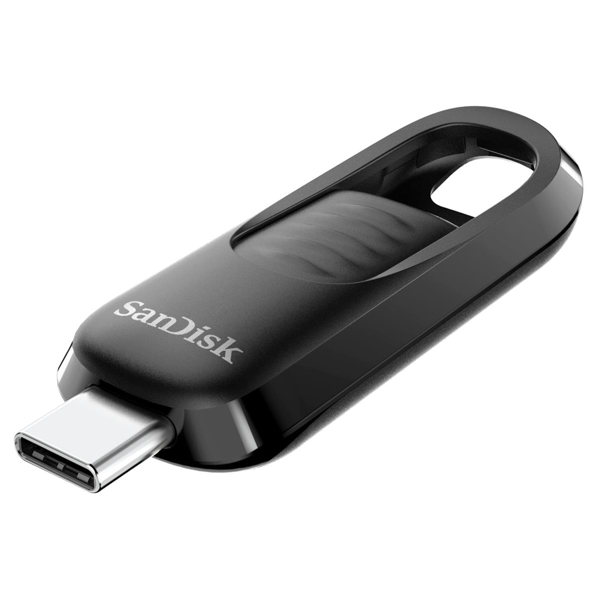 SANDISK(サンディスク) ウルトラスライダー USB Type-Cフラッシュドライブ 1TB (最大400MB/秒の読み取り速度、USB 3.2 Gen 1メモリースティック、高速パフォーマンス、格納式コネクタ、キーリング) ブラック｜Level-H